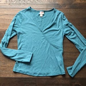 Missimo Teal Ribbed fitted stretch tee